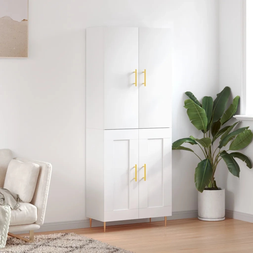 Credenza Bianca 69,5x34x180 cm in Legno Multistrato 3195779
