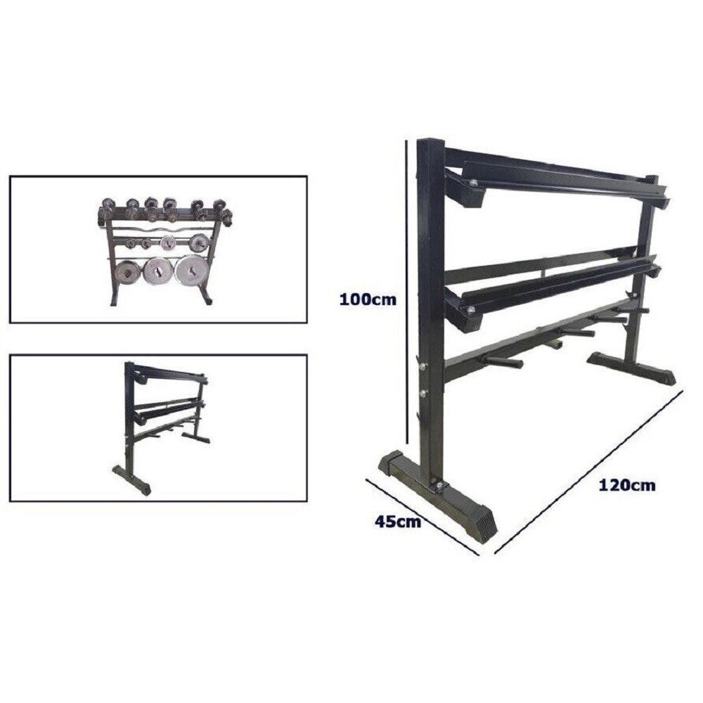 Trade Shop - Rastrelliera Supporto Rack Porta Manubri Dischi Pesi Palestra Espositore -