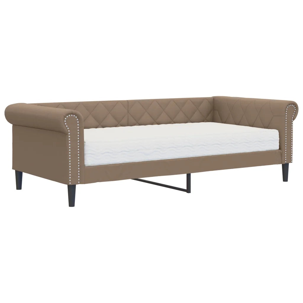 Divano Letto con Materasso Cappuccino 90x200 cm in Similpelle 3197722