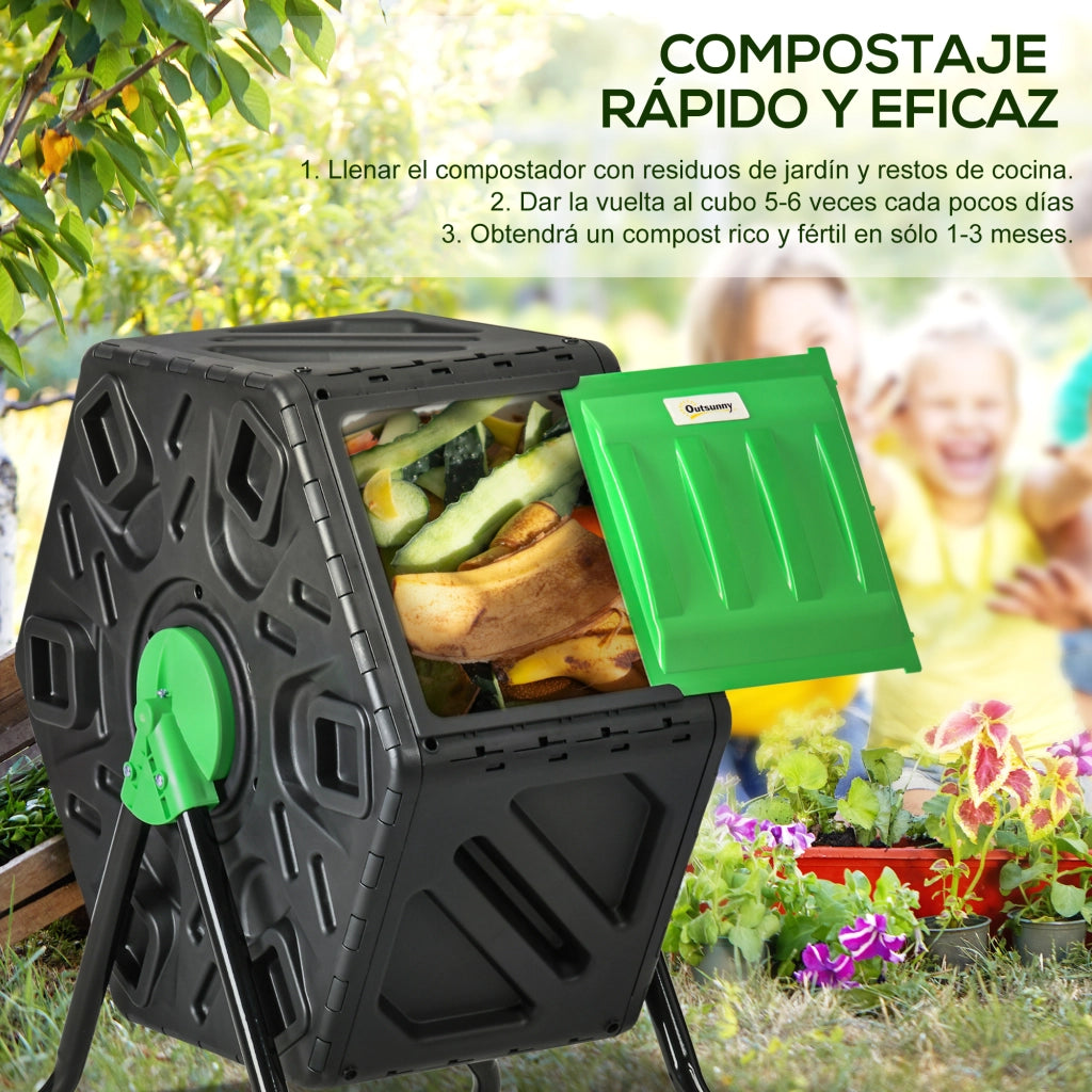 Compostatore Rotante 65L ¨C zephmum ¨C Acciaio 60x49x77 cm