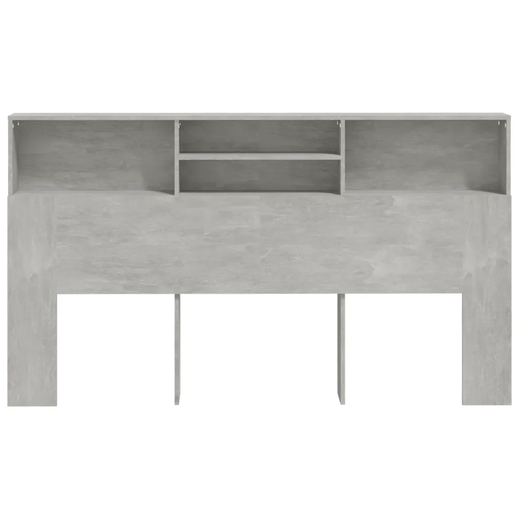 Testiera con Scomparti-Testata con Ripiani Grigio Cemento 180x19x103,5 cm