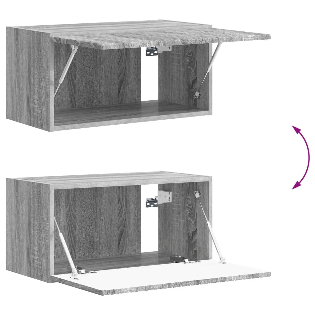Set mobile TV 4 pz-Credenza per TV Grigio Sonoma Legno multistrato 478436