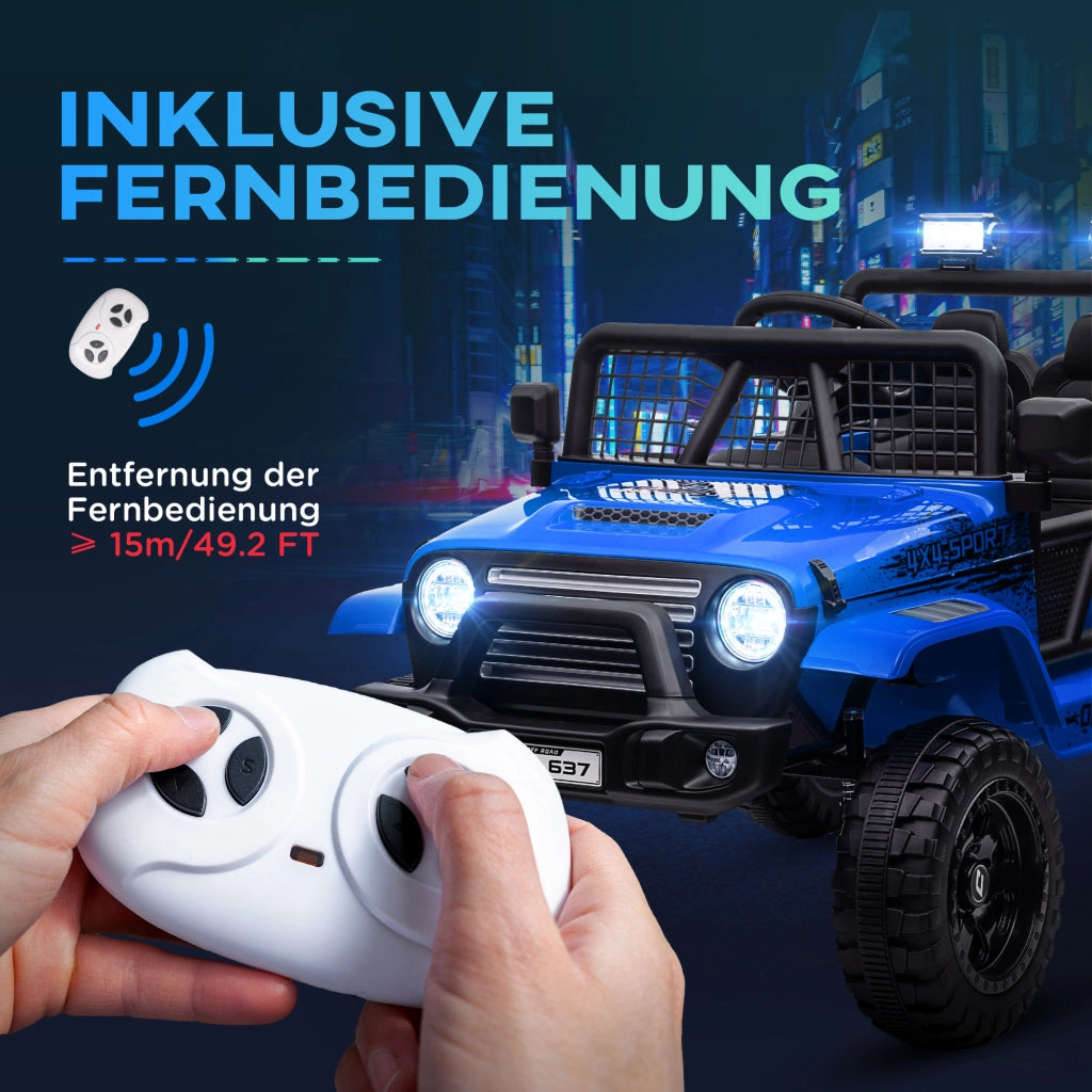 Auto elettrica per bambini telecomandata con sospensioni ¨C zephmum ¨C Blu