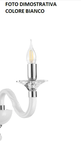 APPLIQUE GALA 2 LUCI ATTACCO E14 BIANCO E CROMO L.37CM