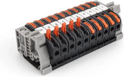 Blocchi di connessione elettrici da 10 pezzi 008 - 4 mm² - 10 cm presa per rail DIN - connettore nero