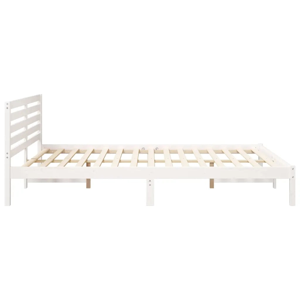 Struttura del letto Bianco 160 x 220 cm Pino massello