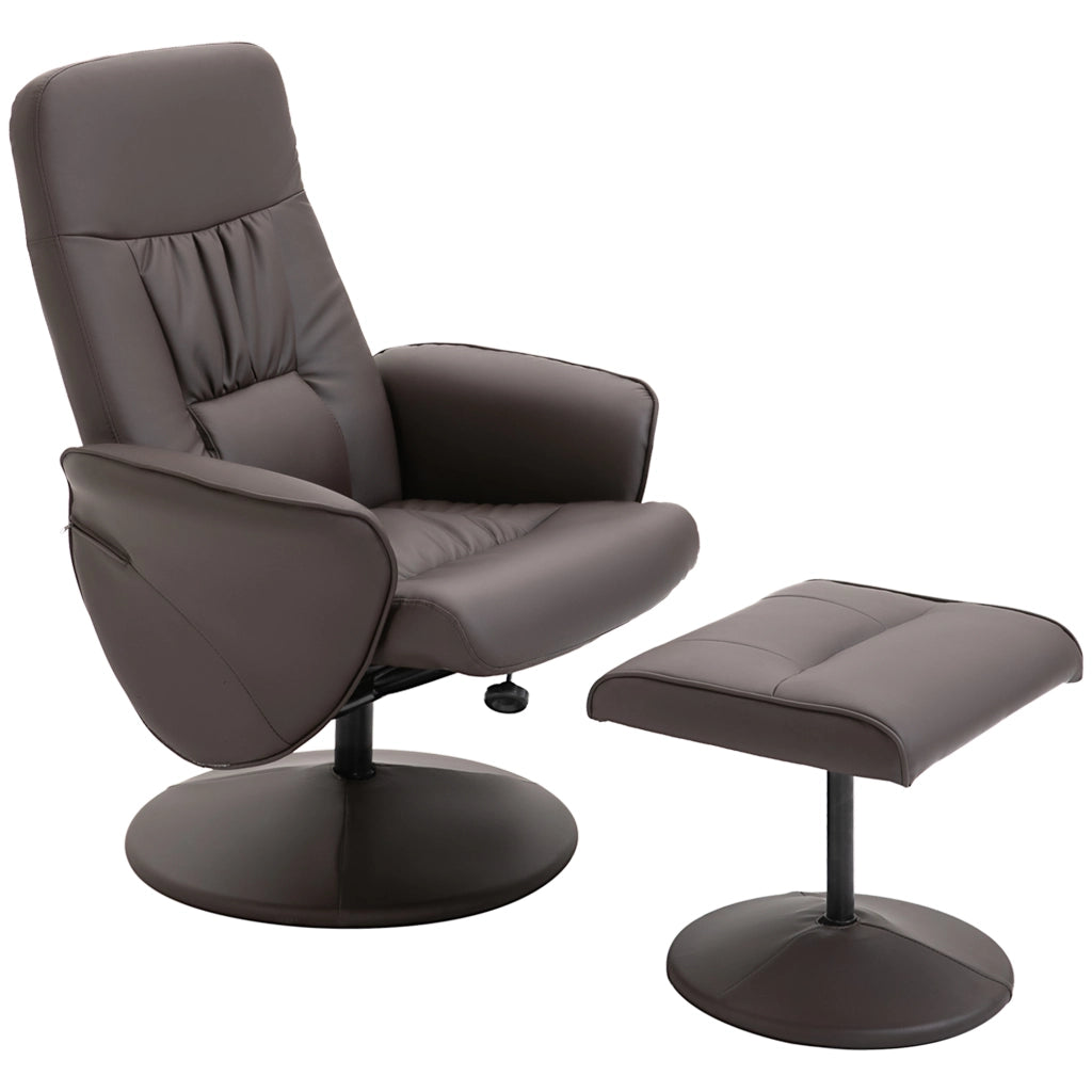 Poltrona Relax con Poggiapiedi ¨C Zephmum ¨C Marrone Tessuto Reclinabile