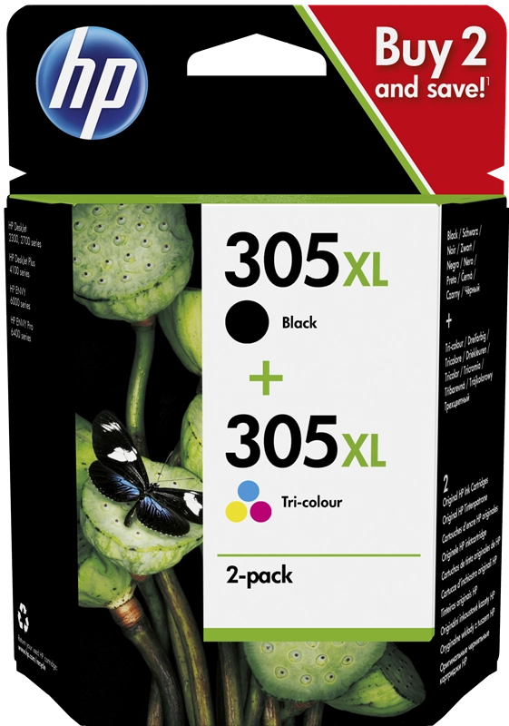 ORIGINAL HP Multipack nero / differenti colori 6ZA94AE MCVP 305 XL ~440 Seiten