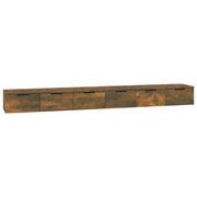 Set di 2 pratici armadietti a muro 102 x 30 x 20 cm in legno composito finitura rovere affumicato 02_0055233