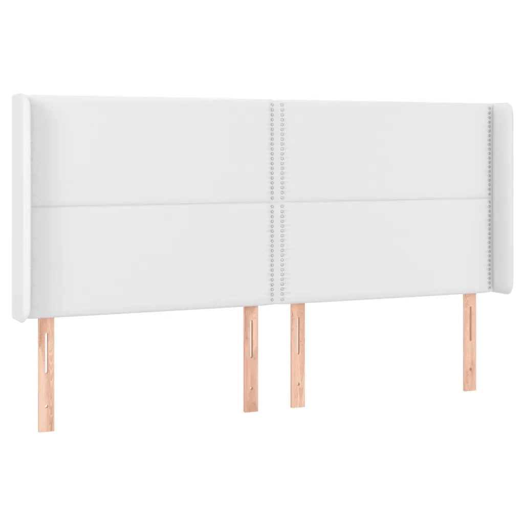 Testiera | Testata a LED Bianco 203x16x118/128 cm in Similpelle
