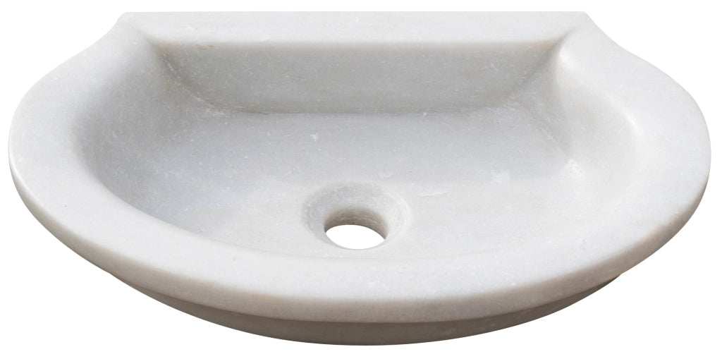Biscottini Lavandino in marmo bianco L46xPR31xH13 cm Vasca realizzata completamente