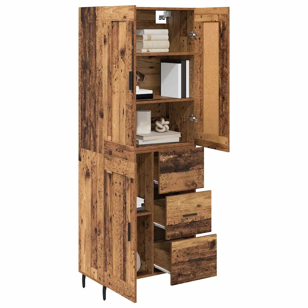 Credenza con cassetto 2 pcs Legno vecchio Legno multistrato