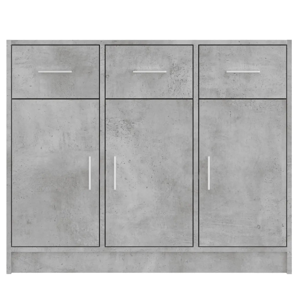 Credenza | Madia | Buffet da pranzo | Armadio da pranzo Grigio Cemento 91x28x75 cm in Legno Multistrato