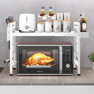 Scaffale Porta Microonde Bianco Allungabile Mensola Cucina Porta Utensili Spezie