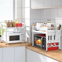 Scaffale Porta Microonde Bianco Allungabile Mensola Cucina Porta Utensili Spezie