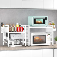 Scaffale Porta Microonde Bianco Allungabile Mensola Cucina Porta Utensili Spezie
