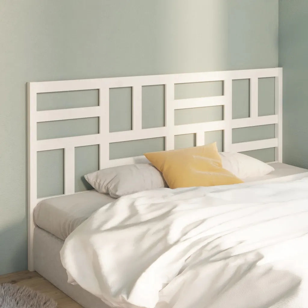 Testiera per Letto-Testata-Testiera Decorativa Bianca 206x4x104 cm Legno Massello di Pino 487328