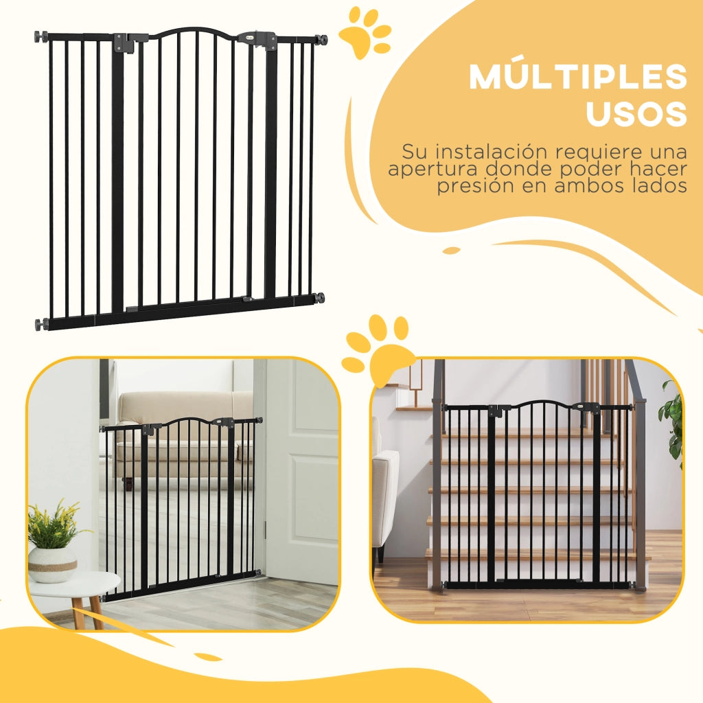 Barriera per Cani con Larghezza Regolabile 76-104 cm ¨C Zephmum ¨C Nero