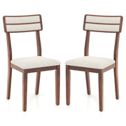 Set di 2 sedie da pranzo moderne 45 x 51 x 89 cm imbottitura comoda stile contemporaneo lino beige 20_0012436
