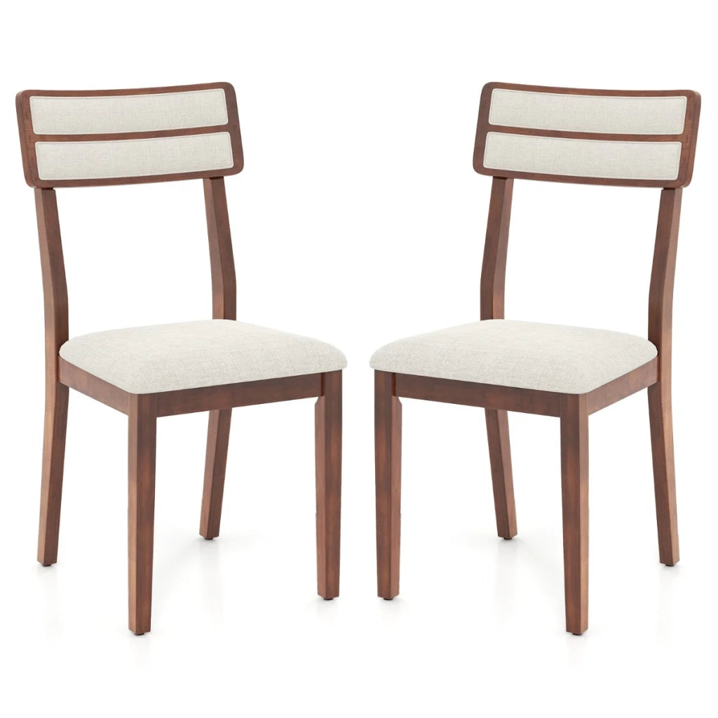 Set di 2 sedie da pranzo moderne 45 x 51 x 89 cm imbottitura comoda stile contemporaneo lino beige 20_0012436