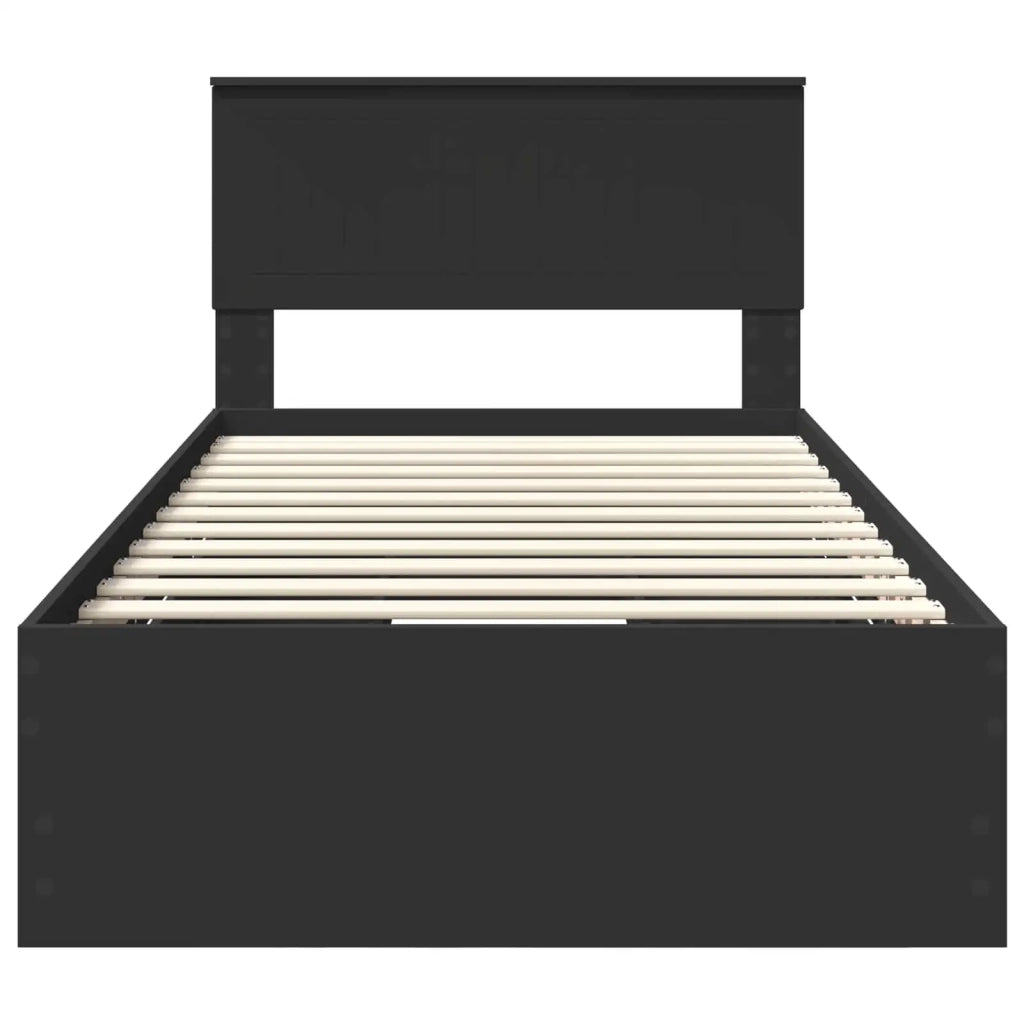 Struttura del letto-Giroletto Nero 100 x 200 cm Legno Ingegnerizzato 260341