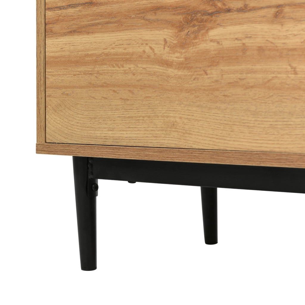 OKWISH Madia Contenitore con 3 Ante e Ripiani Regolabili, Stile Moderno, per Soggiorno, MDF, 160 x 35 x 76 cm