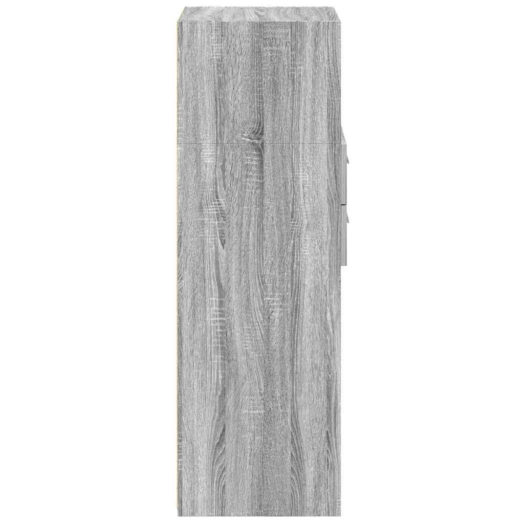 Buffet credenza cassettiera armadio mobile contenitore organizer cucina soggiorno salotto rovere Sonoma alto 30 x 42,5 x 124 cm legno ingegnerizzato grigio 02_0035170