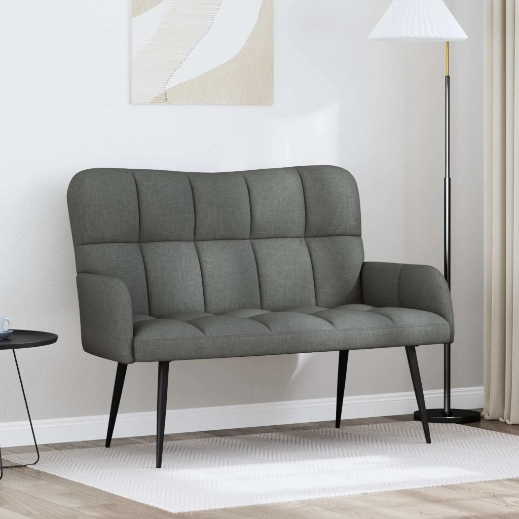 Sofa a Due Posti Grigio scuro 115 x 61 x 87 cm Tessuto 42028930