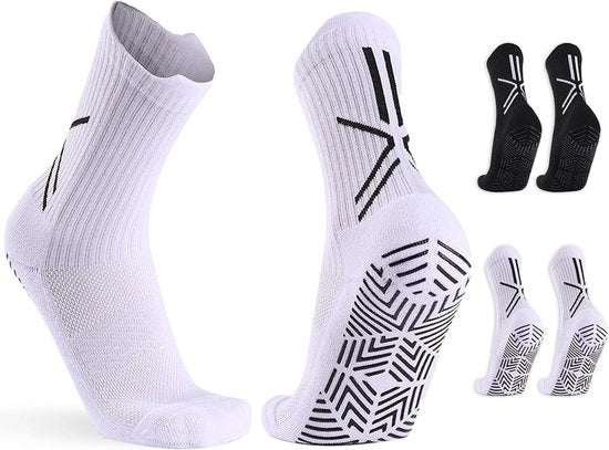 2 Pair Calzini Antiscivolo per Uomo con Punti di Supporto in Gomma per Calcio Basket Tennis Escursionismo Yoga Atletica - Dimensione Unica