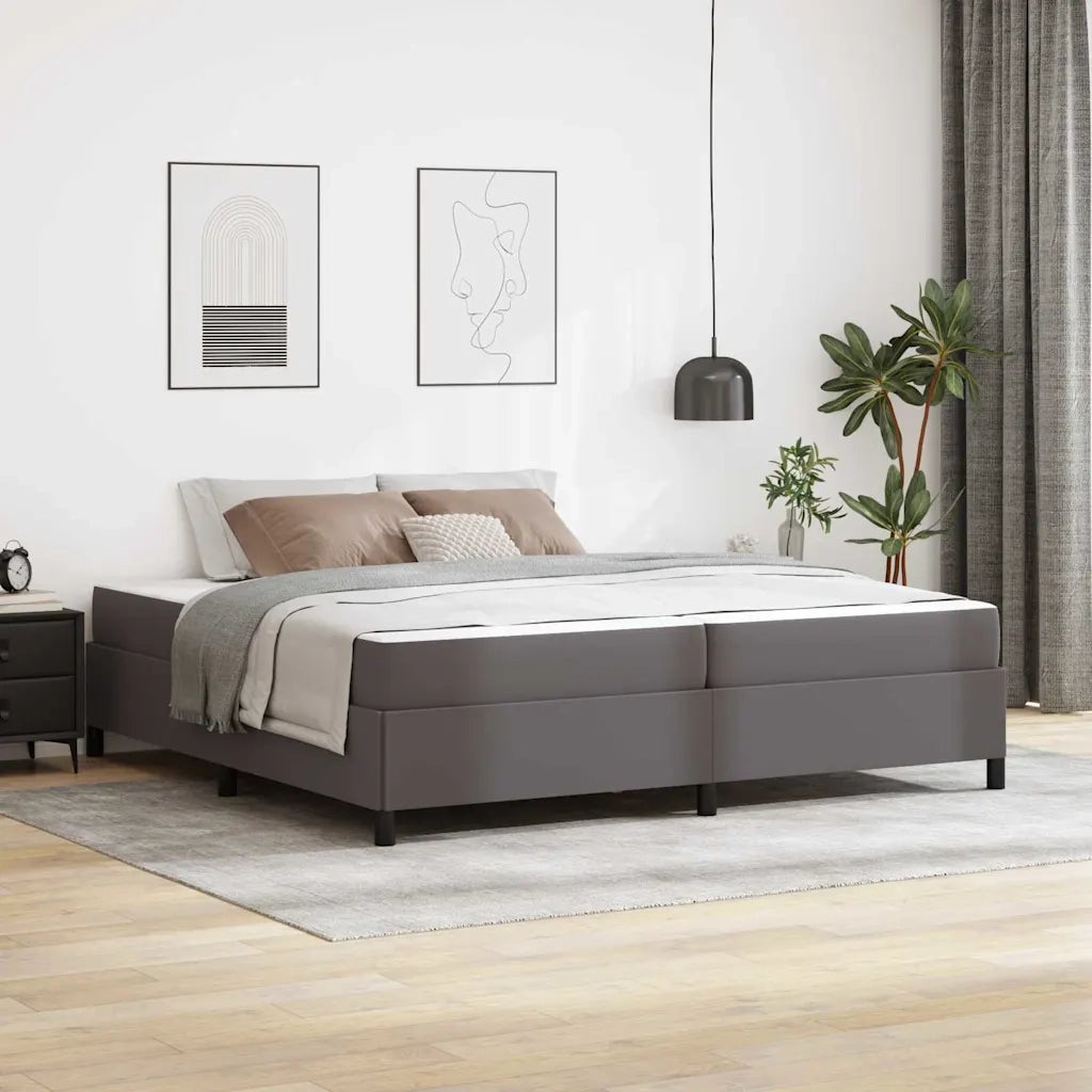 Struttura del letto con materasso Grigio 200 x 200 cm Tessuto