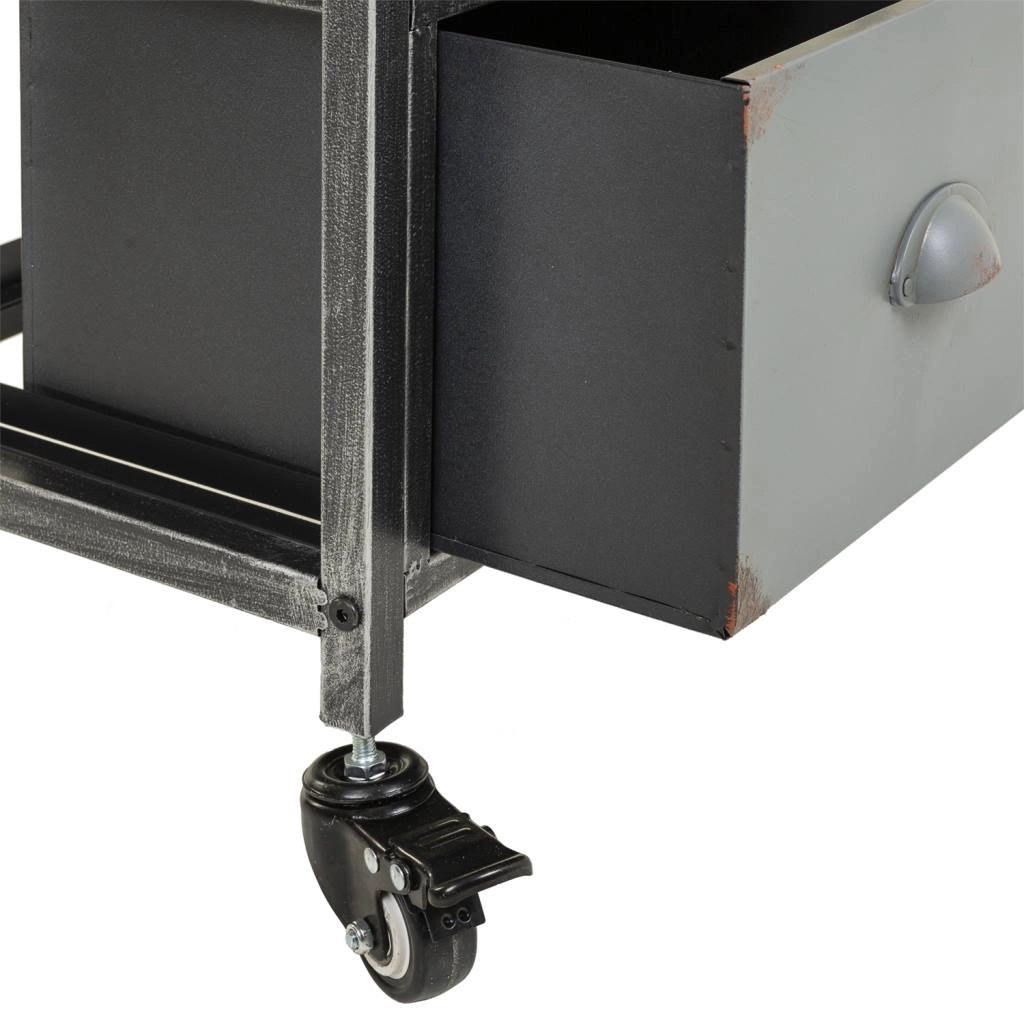 Mobile da ingresso in legno e metallo marrone 100x32x72h