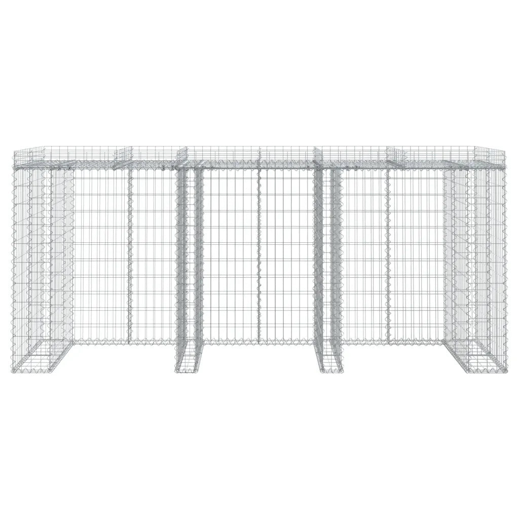Parete Gabbioni Bidone Spazzatura 270x91x120 cm Ferro Zincato