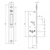 SERRATURA A SPILLO DA MONTANTE 'SERIE 5820' E 20 - con catenaccio basculante  - YALE