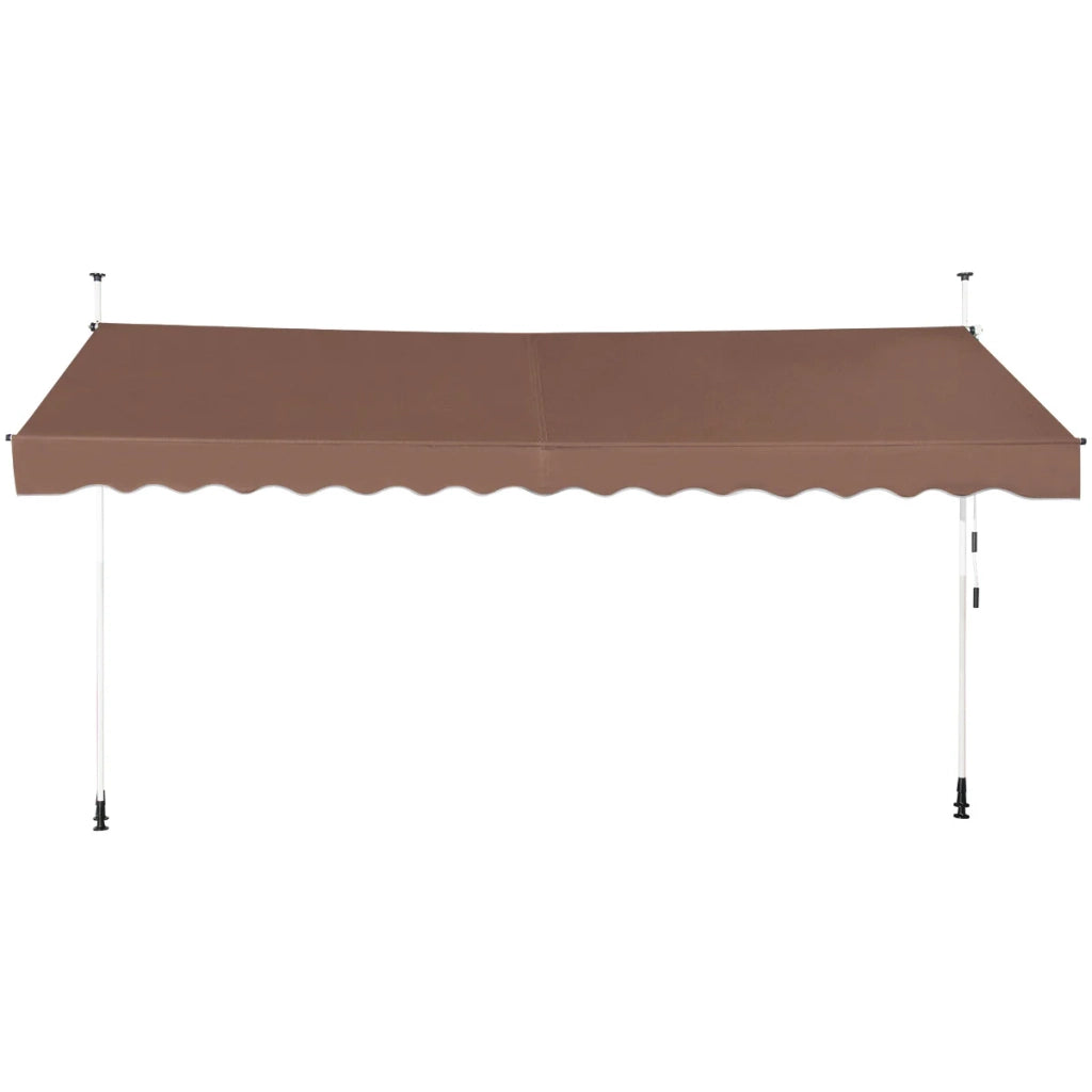 Tenda da sole retrattile 400 x 200-300 cm regolabile e facile da installare alluminio marrone 20_0010442