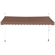 Tenda da sole retrattile 400 x 200-300 cm regolabile e facile da installare alluminio marrone 20_0010442