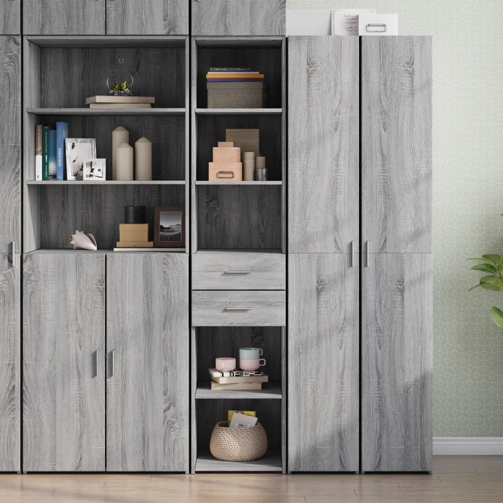 Credenza | Madia | Buffet da pranzo | Armadio da pranzo Grigio Sonoma 40x42,5x185 cm in Legno Multistrato