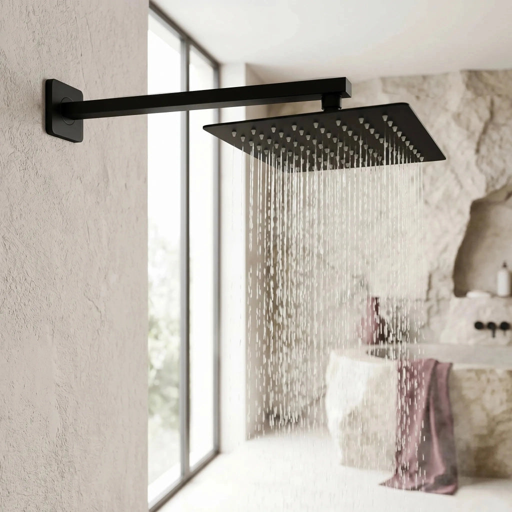 Soffione Doccia Quadrato Rea Js-p015b 25cm Black