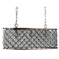 Lampadario Contemporaneo Marchesa Acciaio Rame Vetro 3 Luci E14