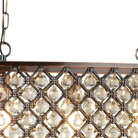 Lampadario Contemporaneo Marchesa Acciaio Rame Vetro 3 Luci E14