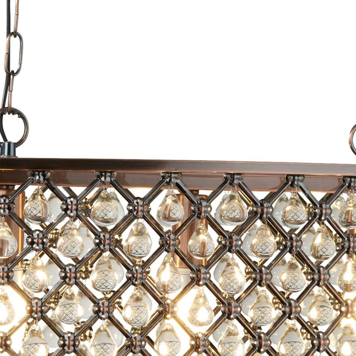 Lampadario Contemporaneo Marchesa Acciaio Rame Vetro 3 Luci E14