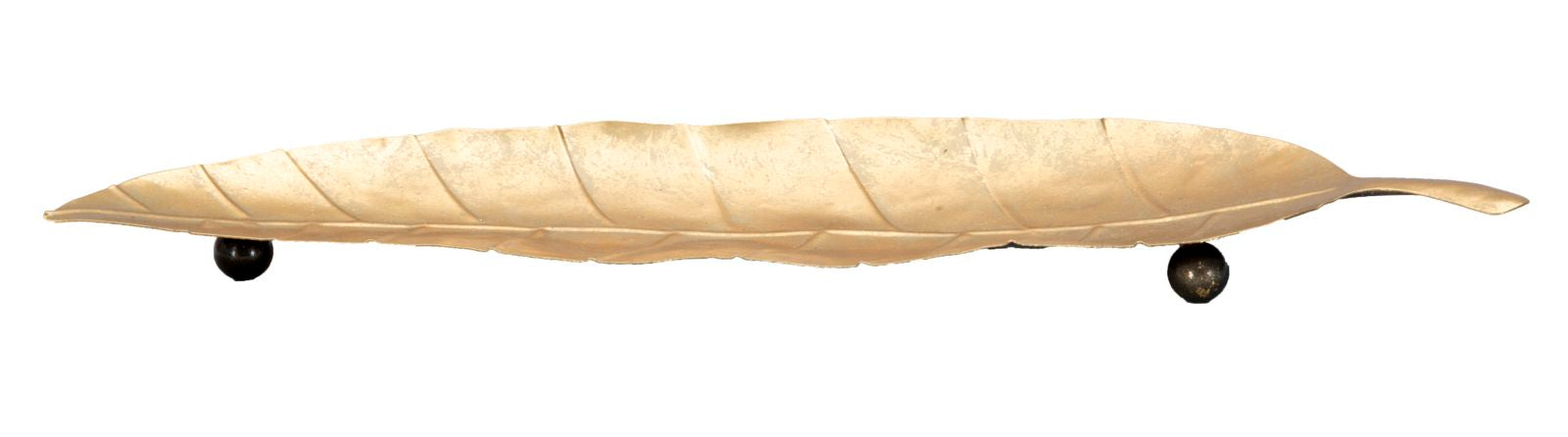 Svuota Tasche Foglia Long 38x3x11 cm in Ferro Oro