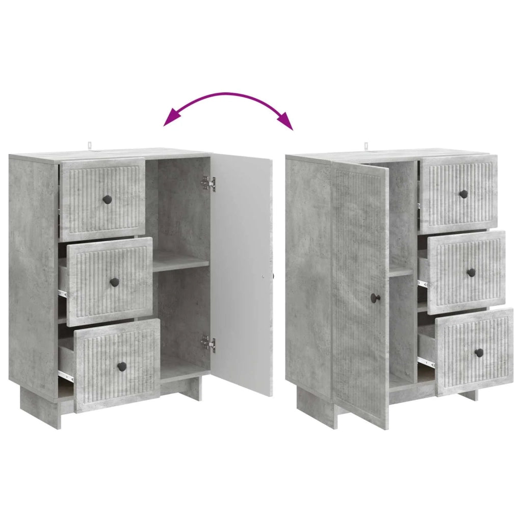 Credenza Grigio Cemento 66 x 34,5 x 90 cm Legno ingegnerizzato