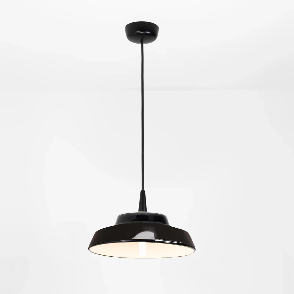 Circus Black Lampada a Sospensione LED 8W 3000K Diametro 24cm Ceramica Bianco Design Artigianale Made in Italy IP40 per Ambienti Interni Residenziali