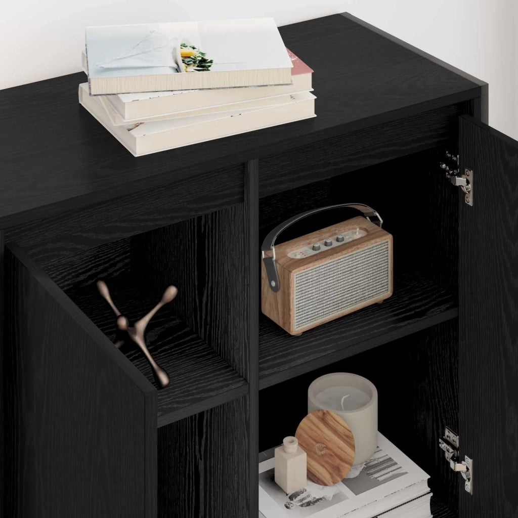 Mobile laterale Rovere Nero 79 x 36 x 75 cm Legno multistrato