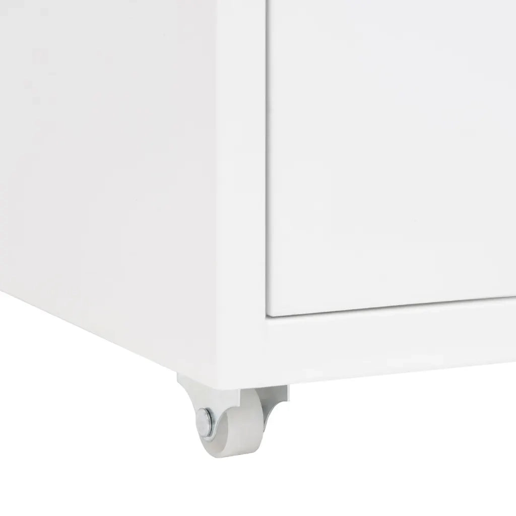 Schedario Mobile Bianco 28x41x69 cm in Metallo 335913