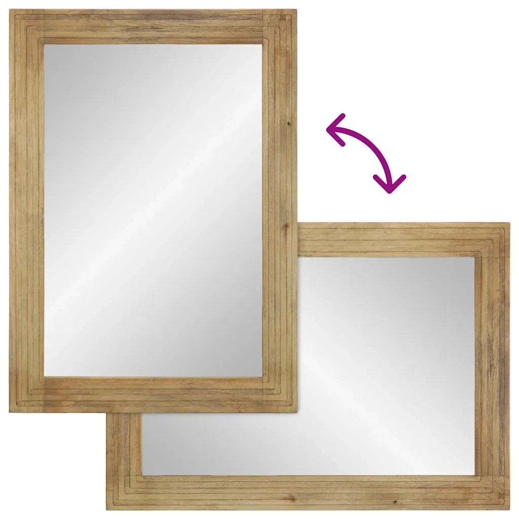 Specchio da Bagno Marrone 50x70x3 cm in Legno Massello di Mango 4017751