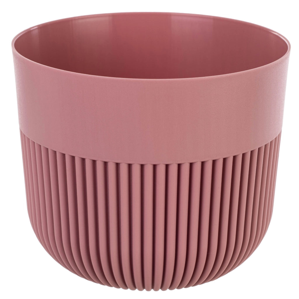 Vaso da fiori KADAX, Coprivaso, 11 cm, Plastica, Rotondo, A coste, Rosa