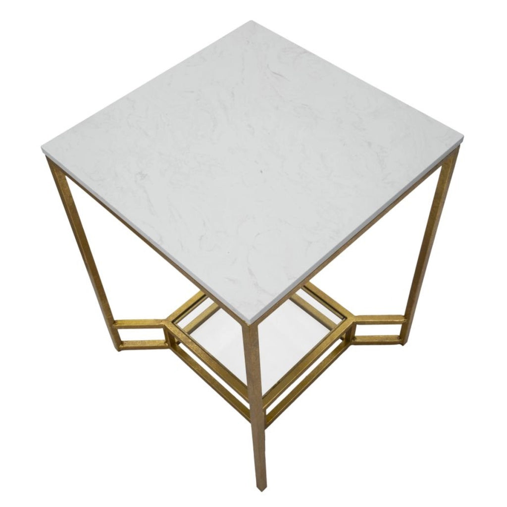 Tavolino VKH536, Oro, Metallo, 47x47x60 cm