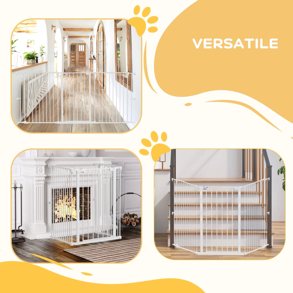 Cancelletto per Cani a 3 Pannelli ¨C Xylo ¨C Bianco 206x90cm