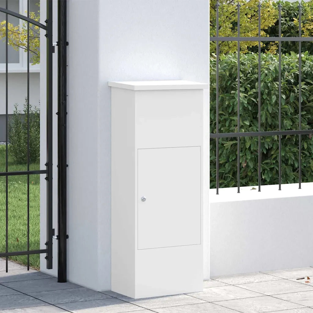 vidaXL Cassetta per pacchi Bianco 44.5 x 29 x 110.5 cm Acciaio